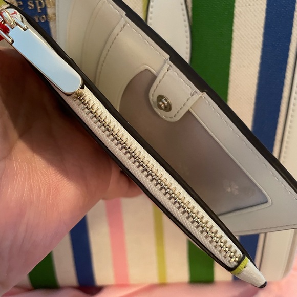 Kate Spade pink and green Striped Tote Bag. 4 pc. New - Picture 11 of 13